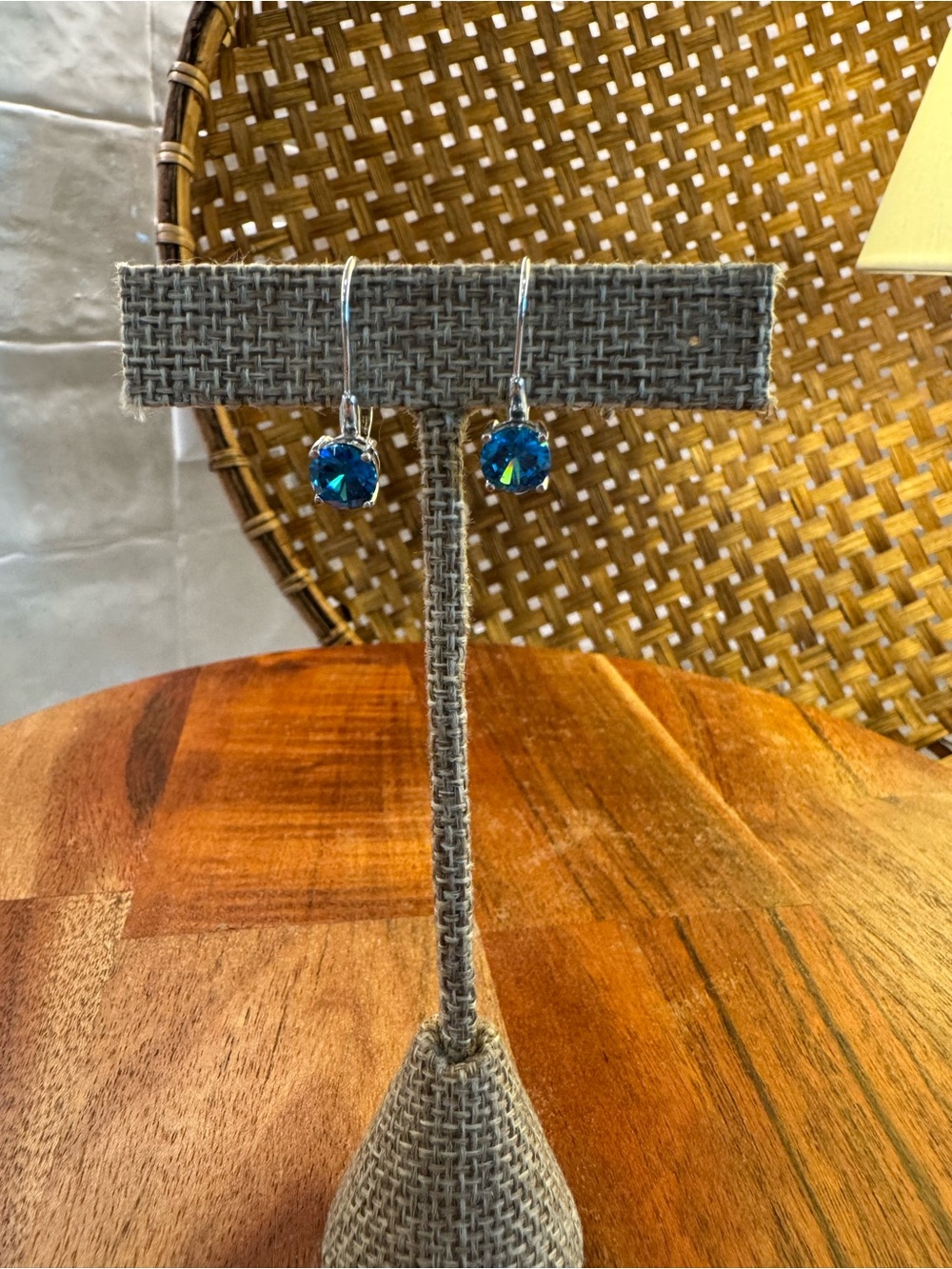 Blue Crystal Dangle Earrings
